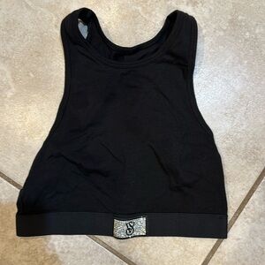 NEW! Victoria’s Secret Rhinestone Shine Logo Patch High Neck Bralette XS Top Bra